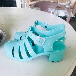 FOREVER 21 Teal Plastic Sandal